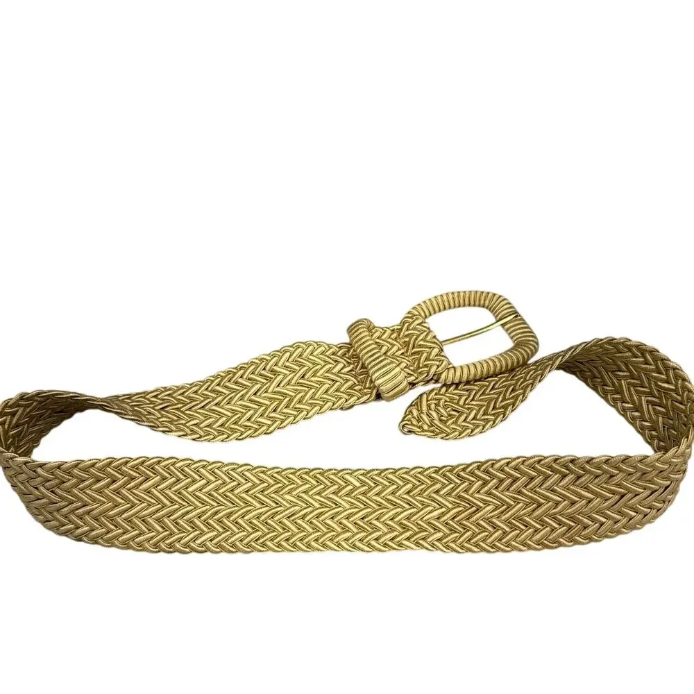Vintage 90s Mustard Gold Woven 1.75